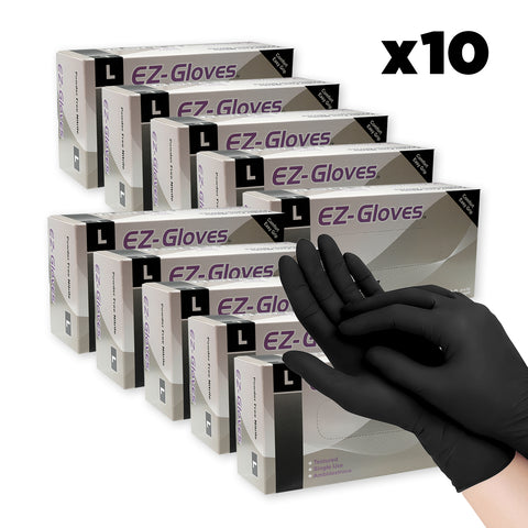 1000 black nitrile gloves 5.5 mil thick super heavy duty for nail salon hair used for food prep and examination pack saver ez gloves