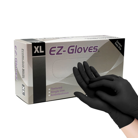 pack saver ez gloves in black powder free and latex free nitrile gloves disposable gloves for food prep single use nitrile gloves ambidextrous nitrile gloves pack saver 100 gloves 1000 gloves 