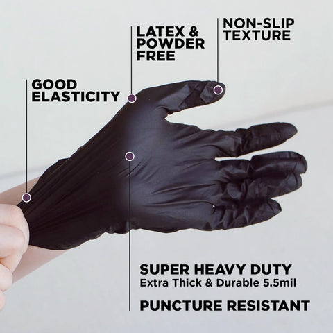 pack saver ez gloves in black powder free and latex free nitrile gloves disposable gloves for food prep single use nitrile gloves ambidextrous nitrile gloves pack saver 