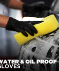 commercial grade 5.5 mil thick black disposable nitrile gloves powder and latex free water and oil proof gloves