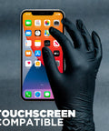touchscreen compatible black nitrile gloves that are disposable and heavy duty 5.5 mil thick pack saver