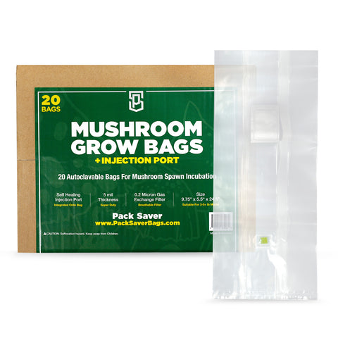 20 mushroom grow bags with injection port that are autoclavable bags for mushroom spawn incubation pack saver mushroom grow bags