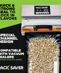 pack saver food saver vacuum seal bags with quick and strong seal to lock in flavors and a special channel design that is compatible with vacuum sealers 11 inches or wider