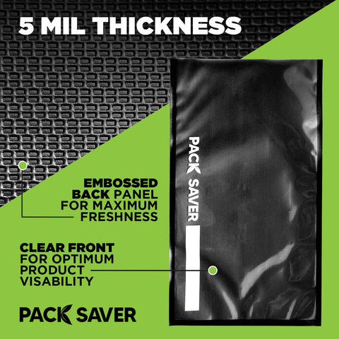 black vacuum sealer bags black vacuum seal bags with 5 mil thickness with an embossed back panel and clear front pack saver food saver
